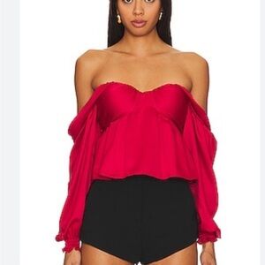 House of Harlow 1960 x REVOLVE Burna Blouse in RED new with tags